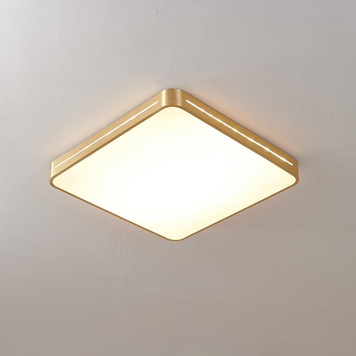 Flush Mount LED Ceiling Light – Brass Frame with Acrylic Diffuser – Circle & Square Options – Hardwired 110-240V | Thomler