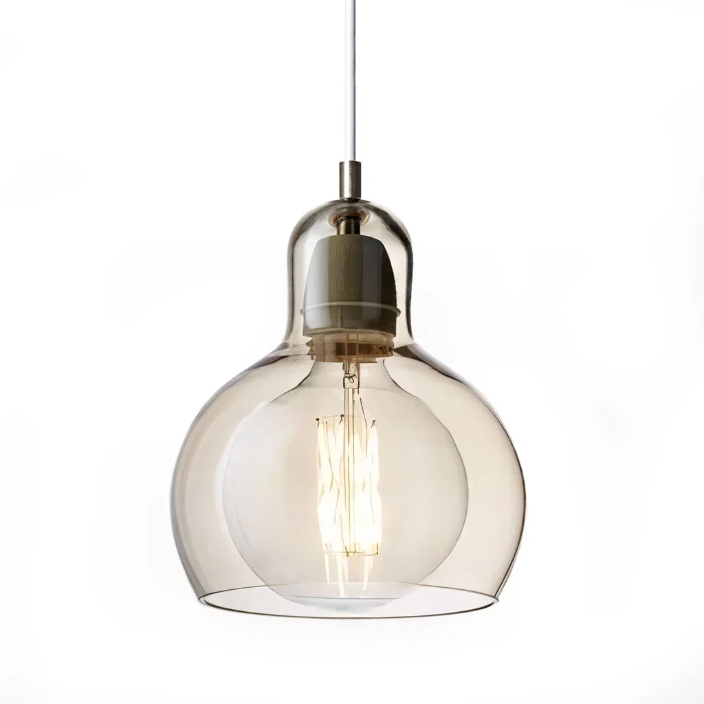 Pendant Light Glass 8 in Clear Warm Glow Living Room Bedroom Dining Room Hanging Lamp | Thomler