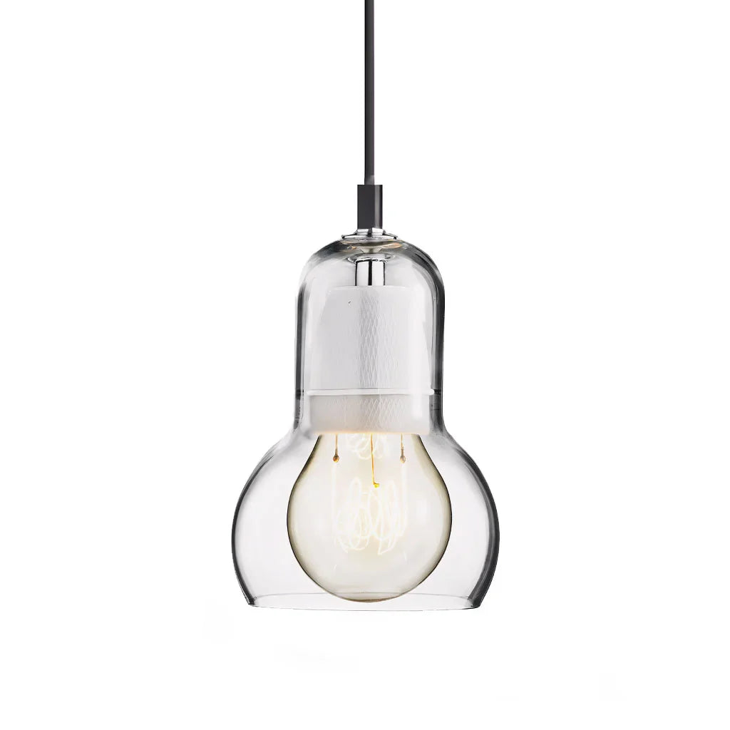 Pendant Light Glass 8 in Clear Warm Glow Living Room Bedroom Dining Room Hanging Lamp | Thomler