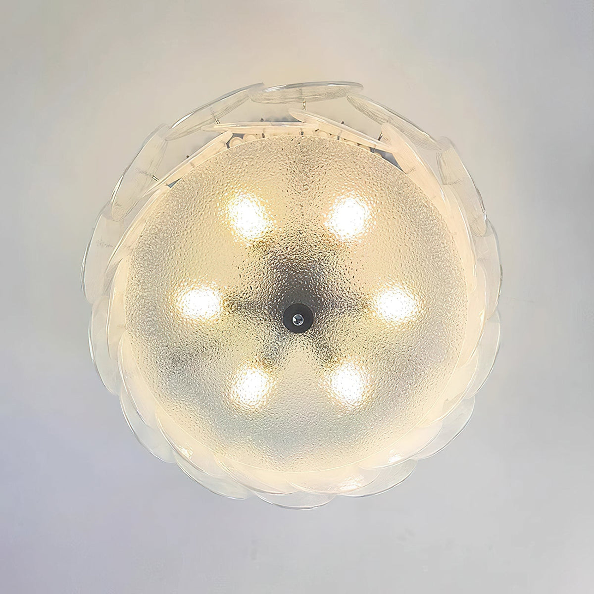 Circular Glass Flush Mount Ceiling Light – Contemporary Metal Frame with Translucent Dome – Available in 4 Colors | Thomler