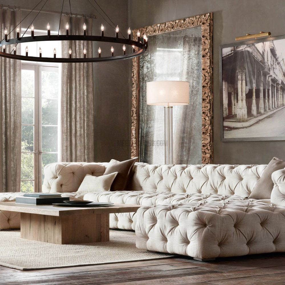 Circular Iron Ring Chandelier with Candelabra Bulbs – Statement Lighting for High Ceilings – 5 Diameter Options from 27" to 73" | Thomler