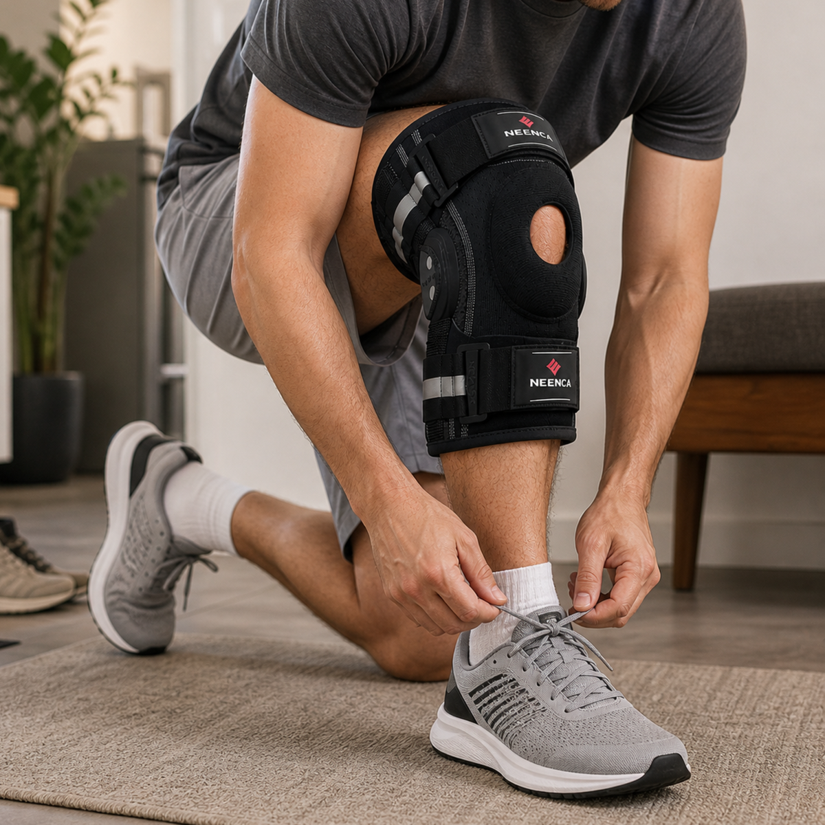 Hinged Knee Brace with Dual Side Stabilizers & Adjustable Straps for Pain Relief, Sports & Recovery Support | Thomler