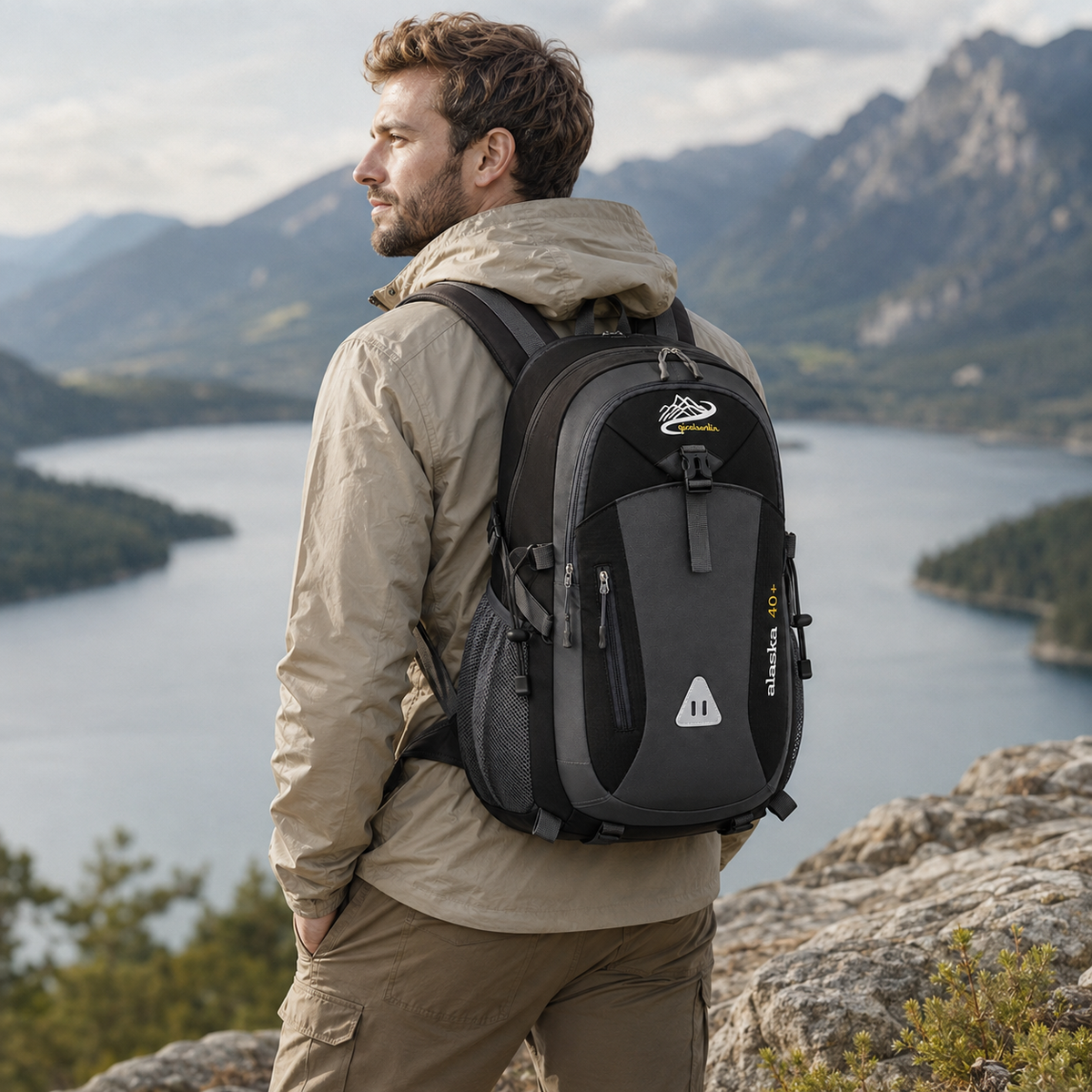 40L Outdoor Backpack with Padded Mesh Panels & Adjustable Straps for Hiking and Travel | Thomler