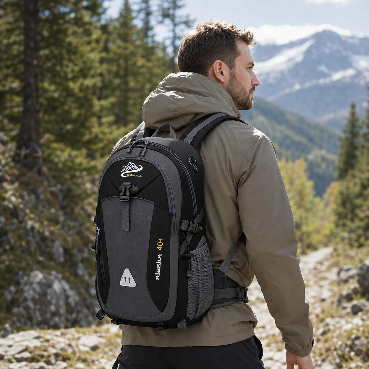 40L Outdoor Backpack with Padded Mesh Panels & Adjustable Straps for Hiking and Travel | Thomler