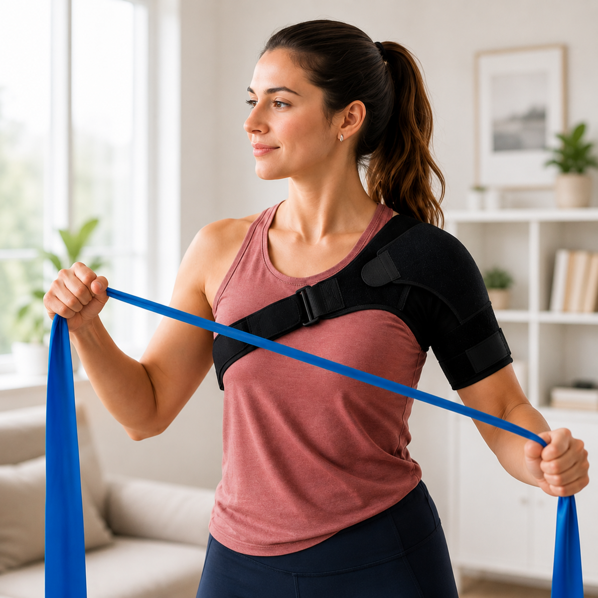 Adjustable Shoulder Support Brace with Compression Straps for Pain Relief & Stability | Thomler