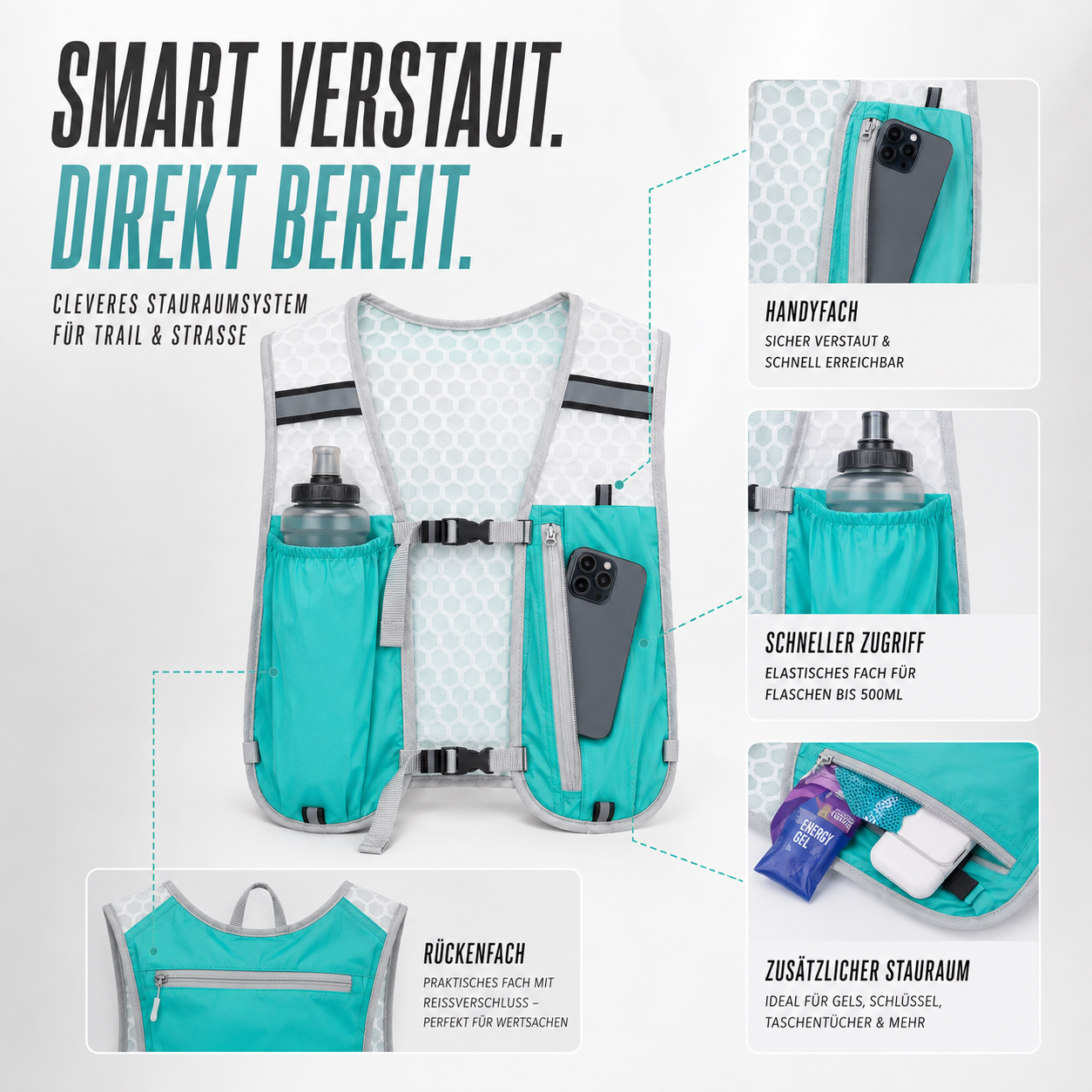 Running Hydration Vest 5L Lightweight Trail Pack with Multiple Pockets for Marathon Training | Thomler