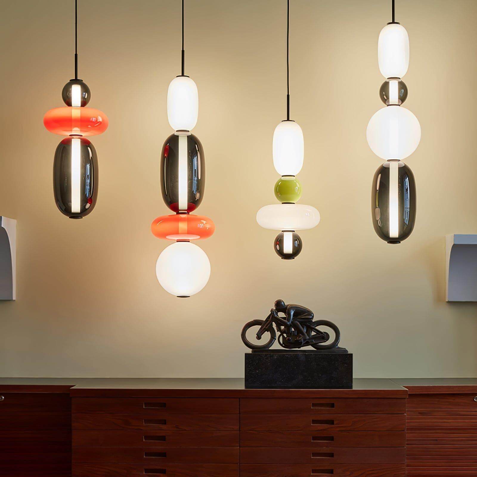 Pendant Light Coloured Glass 76.0 cm Smoky Dining Room Kitchen Island Hanging Ceiling Lamp | Thomler