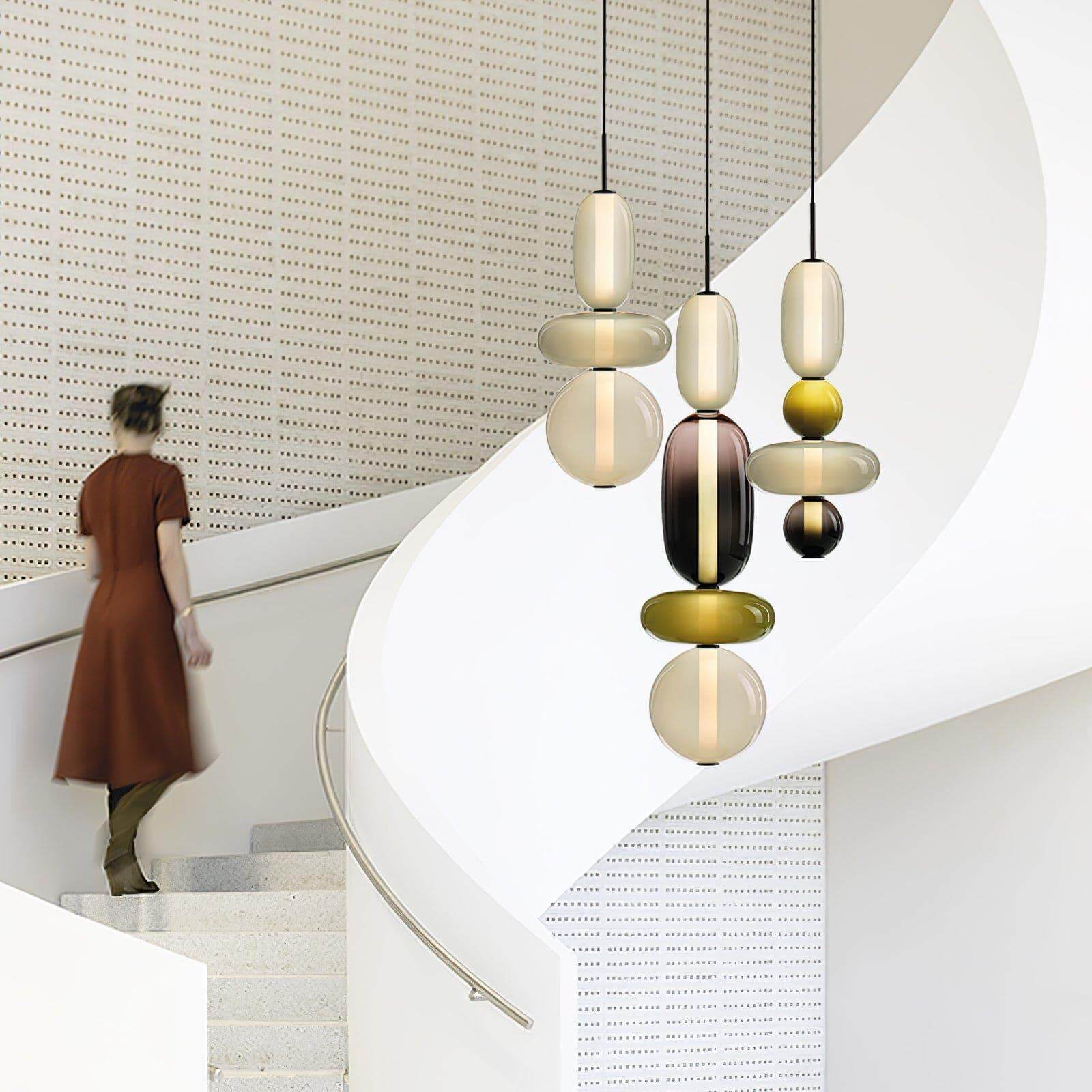 Pendant Light Coloured Glass 76.0 cm Smoky Dining Room Kitchen Island Hanging Ceiling Lamp | Thomler