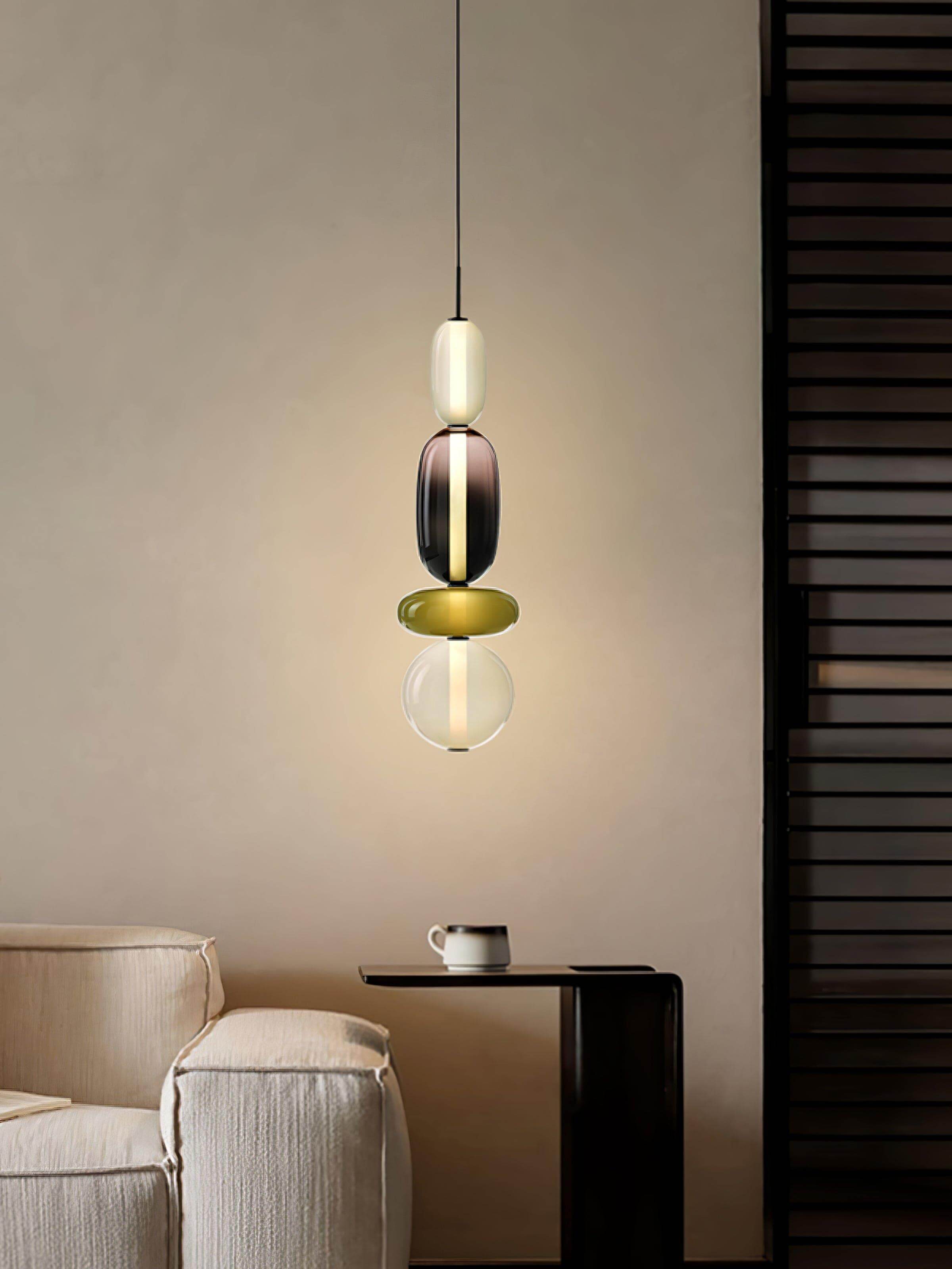 Pendant Light Coloured Glass 76.0 cm Smoky Dining Room Kitchen Island Hanging Ceiling Lamp | Thomler