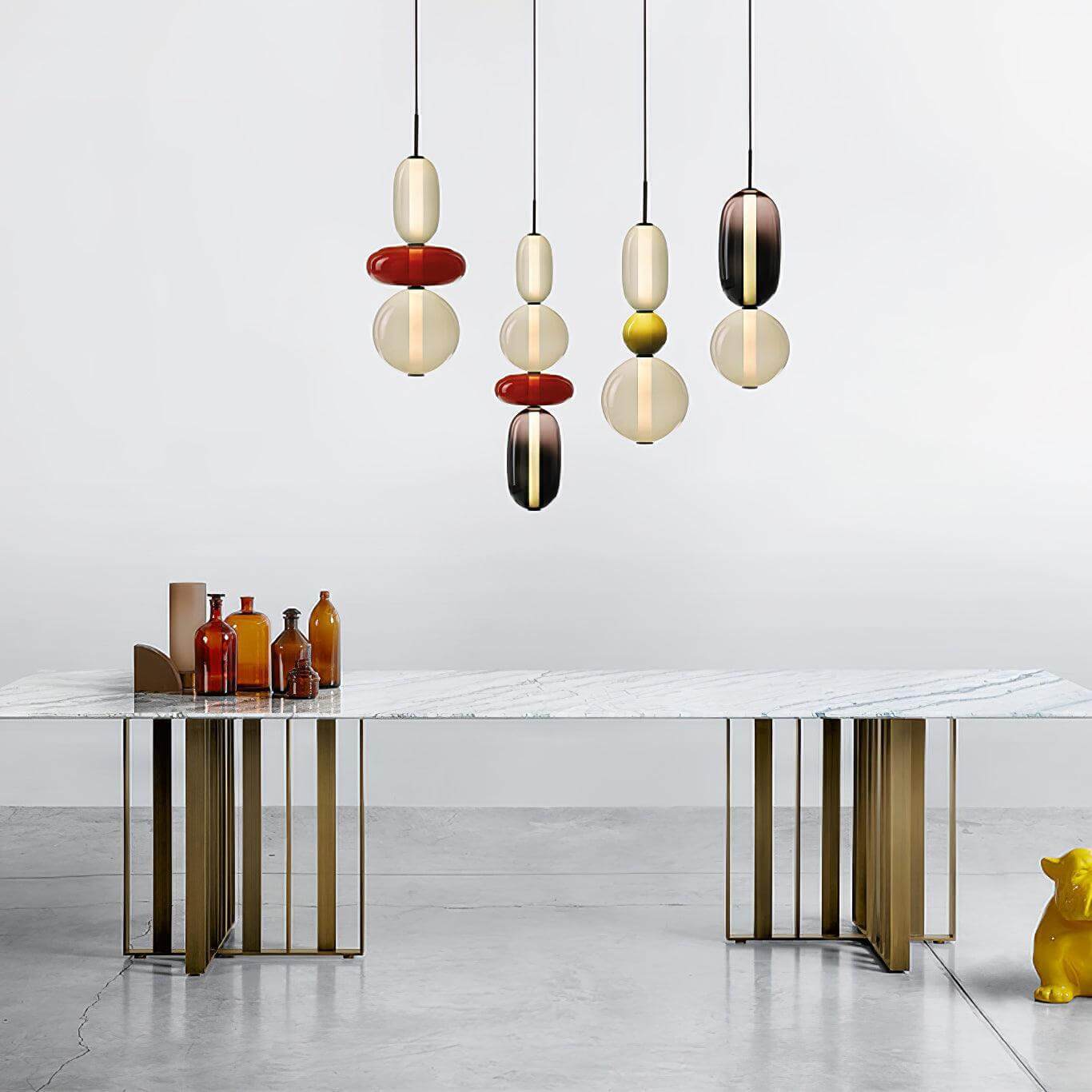 Pendant Light Coloured Glass 76.0 cm Smoky Dining Room Kitchen Island Hanging Ceiling Lamp | Thomler