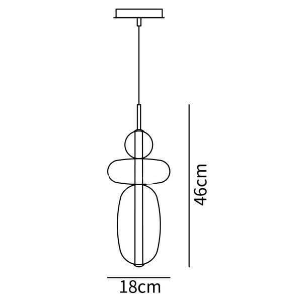 Pendant Light Coloured Glass 76.0 cm Smoky Dining Room Kitchen Island Hanging Ceiling Lamp | Thomler