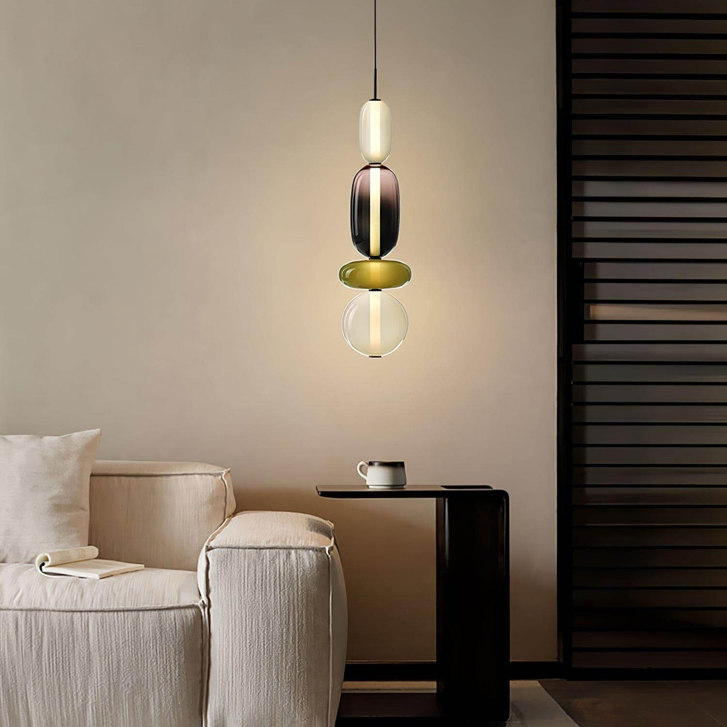 Pendant Light Coloured Glass 76.0 cm Smoky Dining Room Kitchen Island Hanging Ceiling Lamp | Thomler