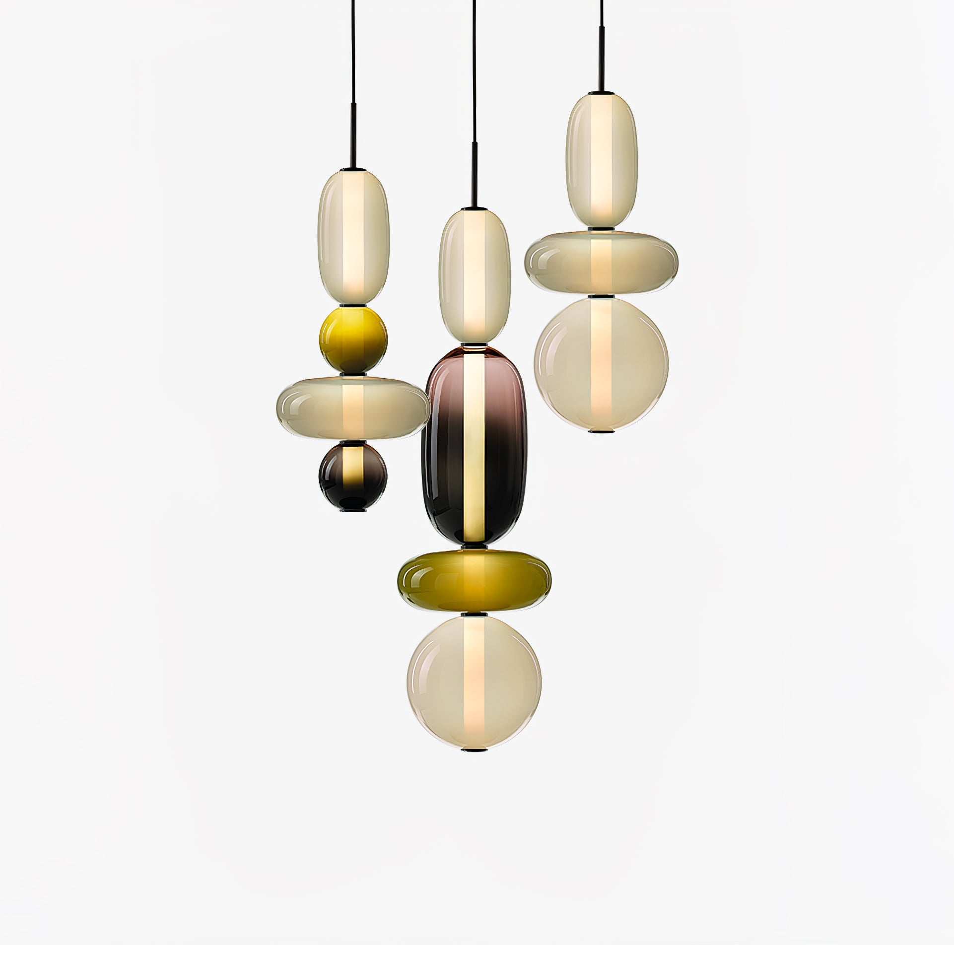 Candied Glass Pendant Light 19.7 in LED Ceiling Fixture Multi-Color Indoor Dining Room Hanging Lamp | Thomler