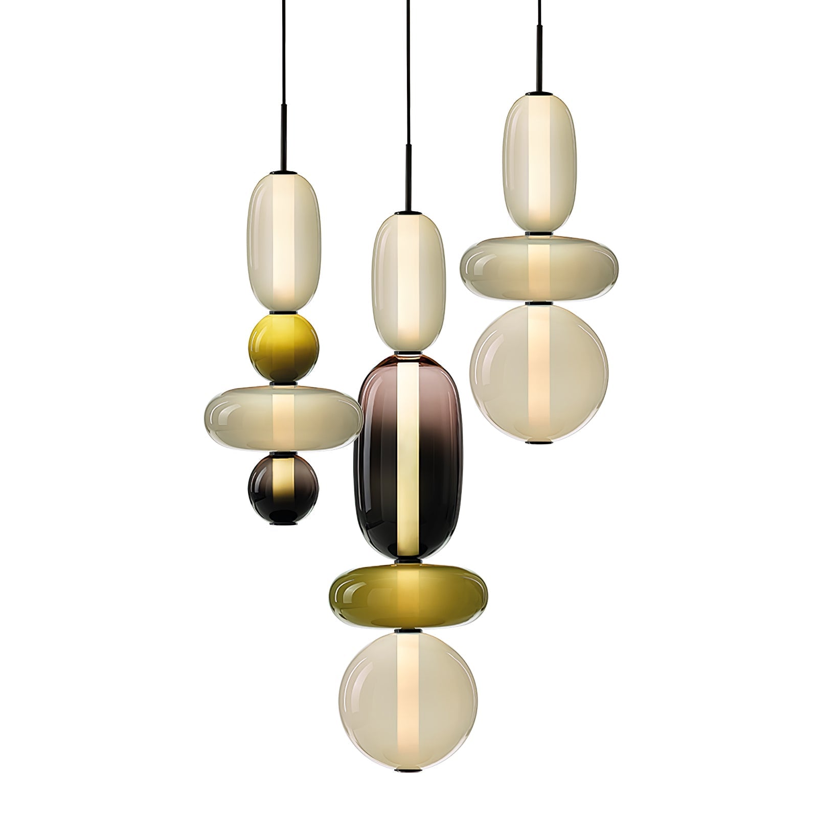 Candied Glass Pendant Light 19.7 in LED Ceiling Fixture Multi-Color Indoor Dining Room Hanging Lamp | Thomler