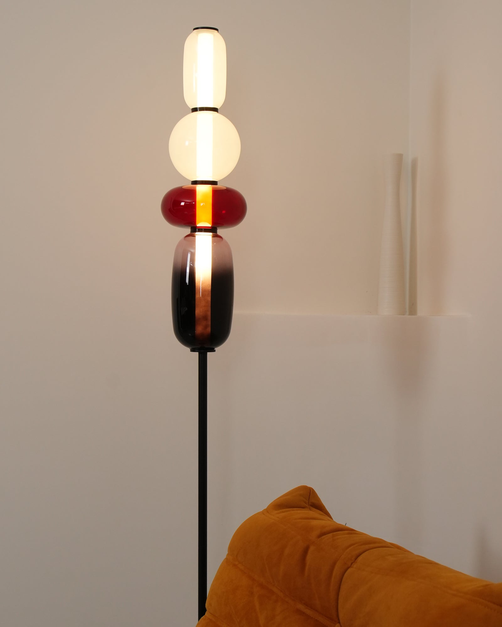 Floor Lamp Metal Glass Acrylic 51.2 in Adjustable Indoor Living Room Lighting Modern Home Decor | Thomler