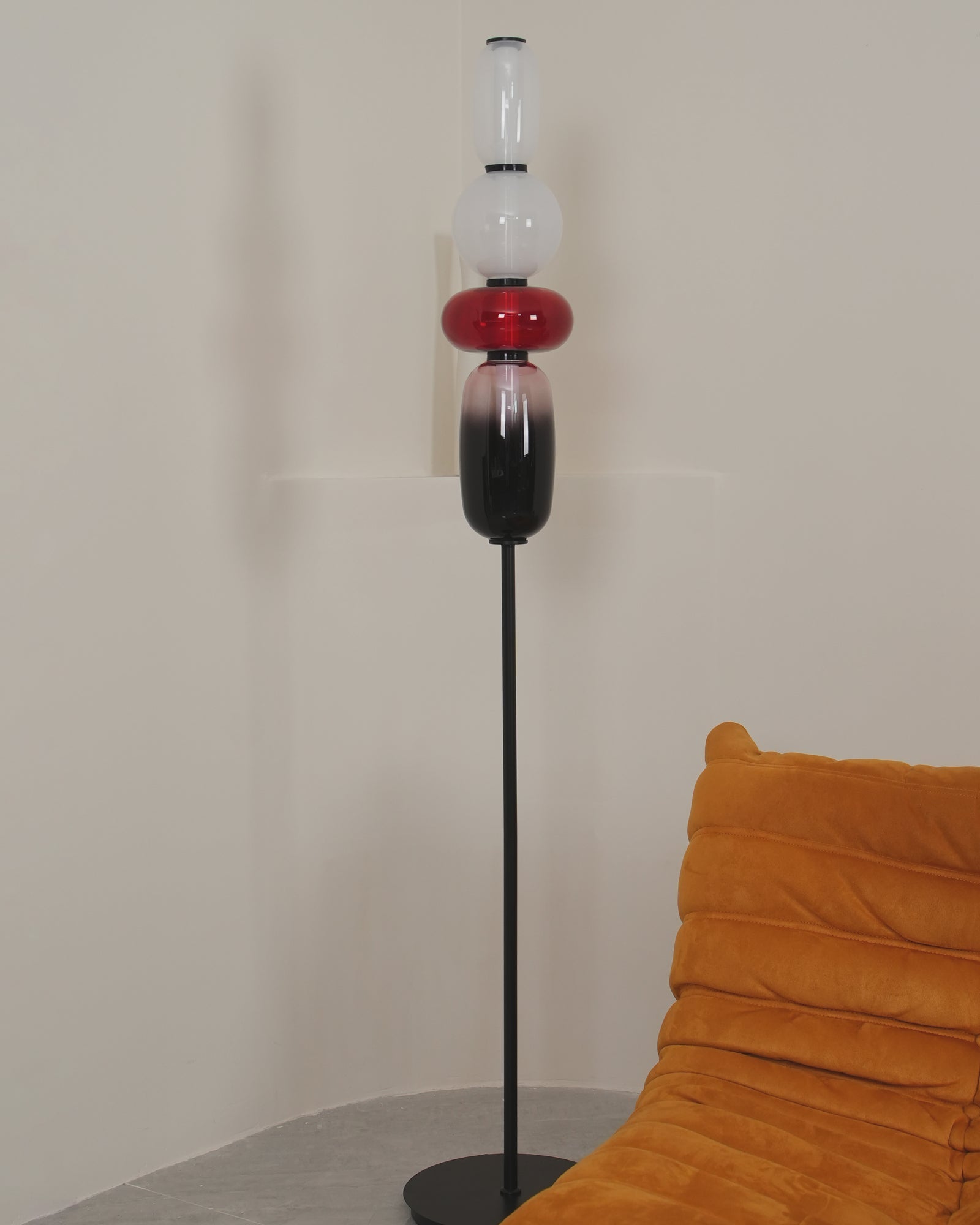 Floor Lamp Metal Glass Acrylic 51.2 in Adjustable Indoor Living Room Lighting Modern Home Decor | Thomler