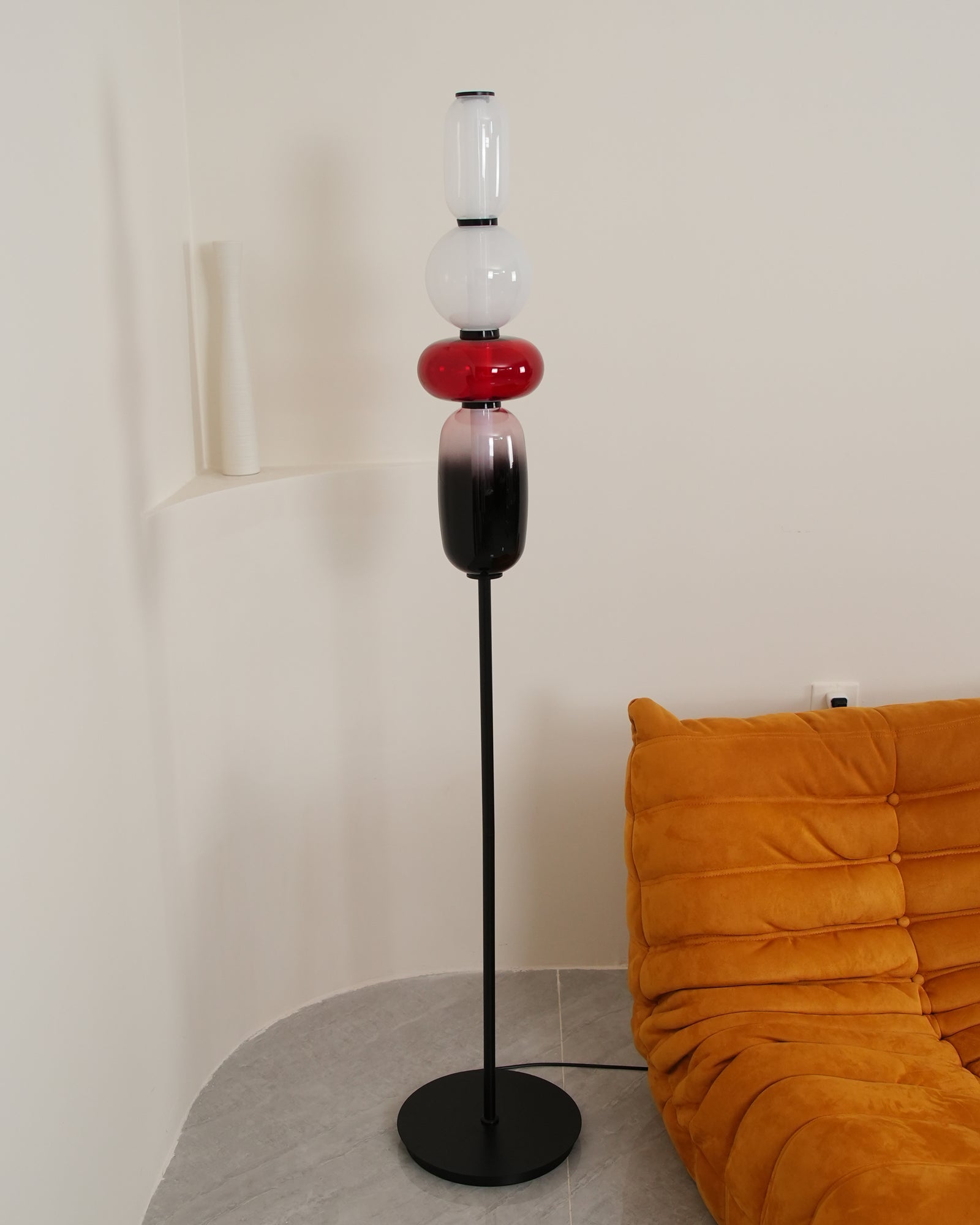 Floor Lamp Metal Glass Acrylic 51.2 in Adjustable Indoor Living Room Lighting Modern Home Decor | Thomler