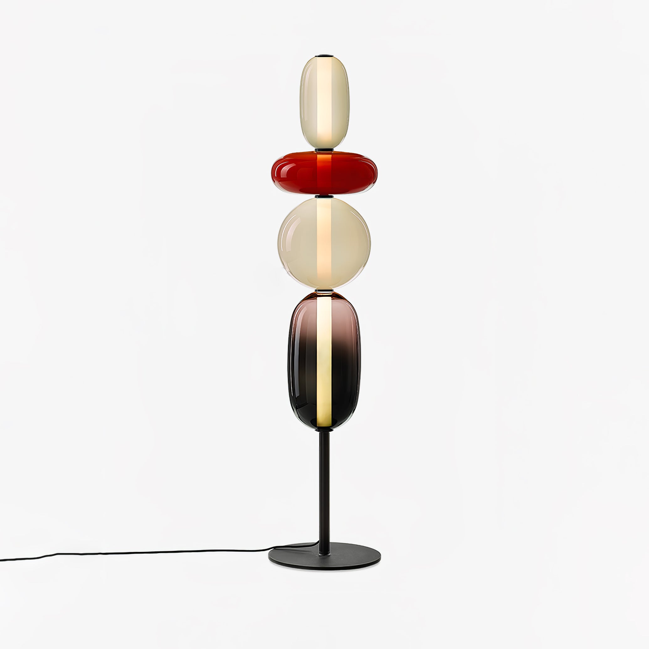 Floor Lamp Metal Glass Acrylic 51.2 in Adjustable Indoor Living Room Lighting Modern Home Decor | Thomler