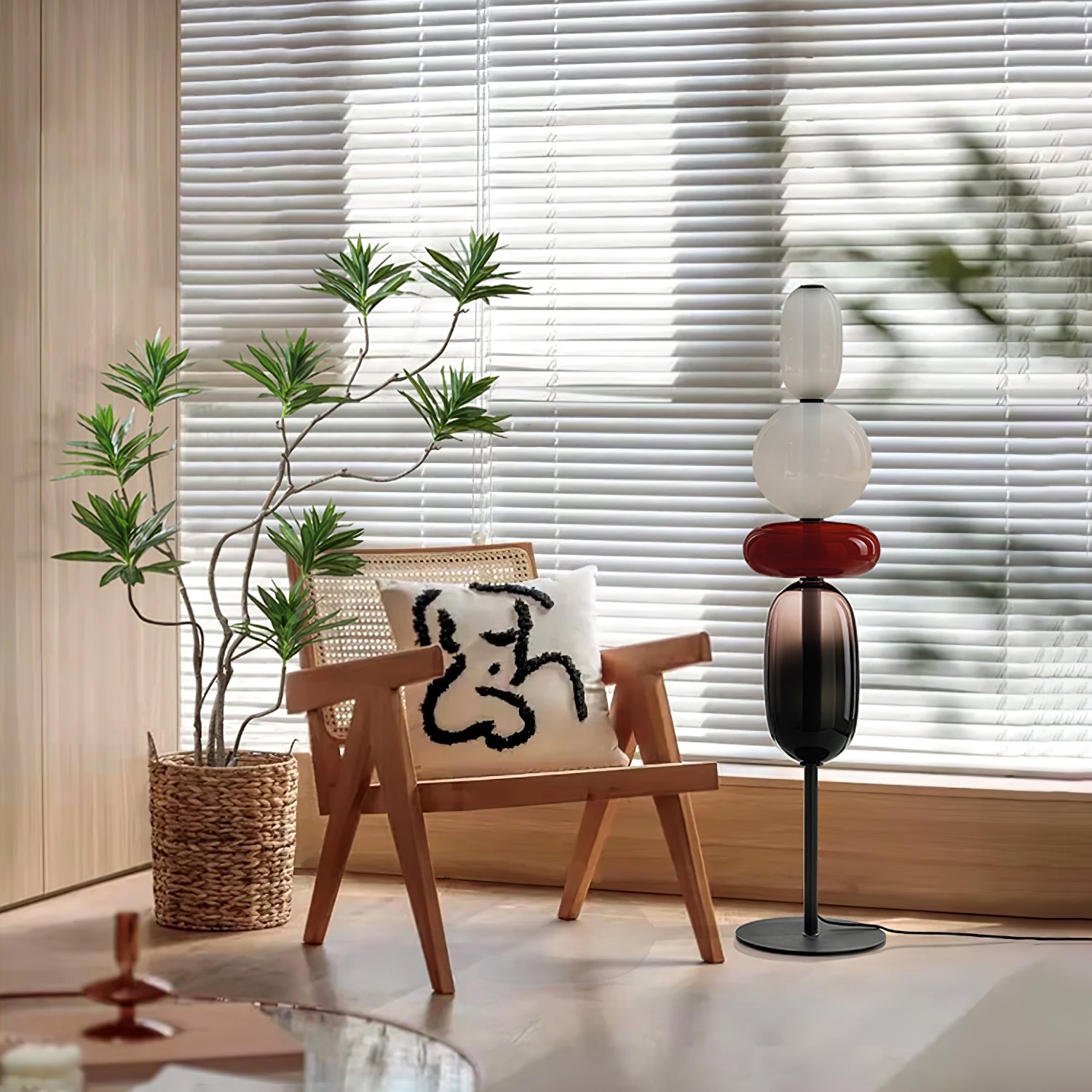 Floor Lamp Metal Glass Acrylic 51.2 in Adjustable Indoor Living Room Lighting Modern Home Decor | Thomler