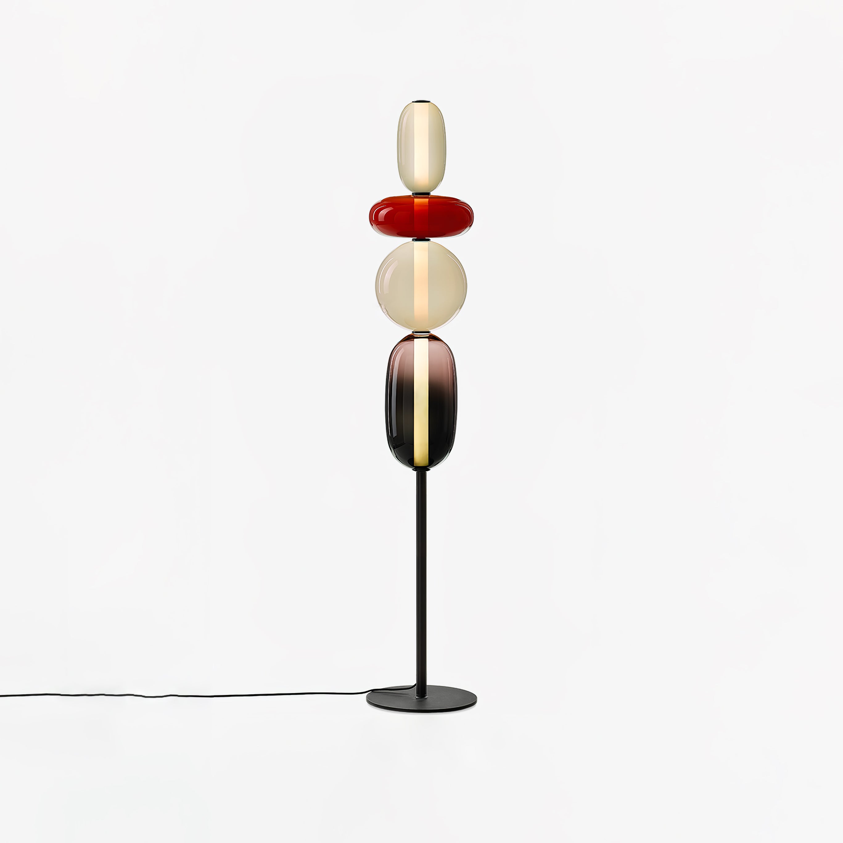 Floor Lamp Metal Glass Acrylic 51.2 in Adjustable Indoor Living Room Lighting Modern Home Decor | Thomler