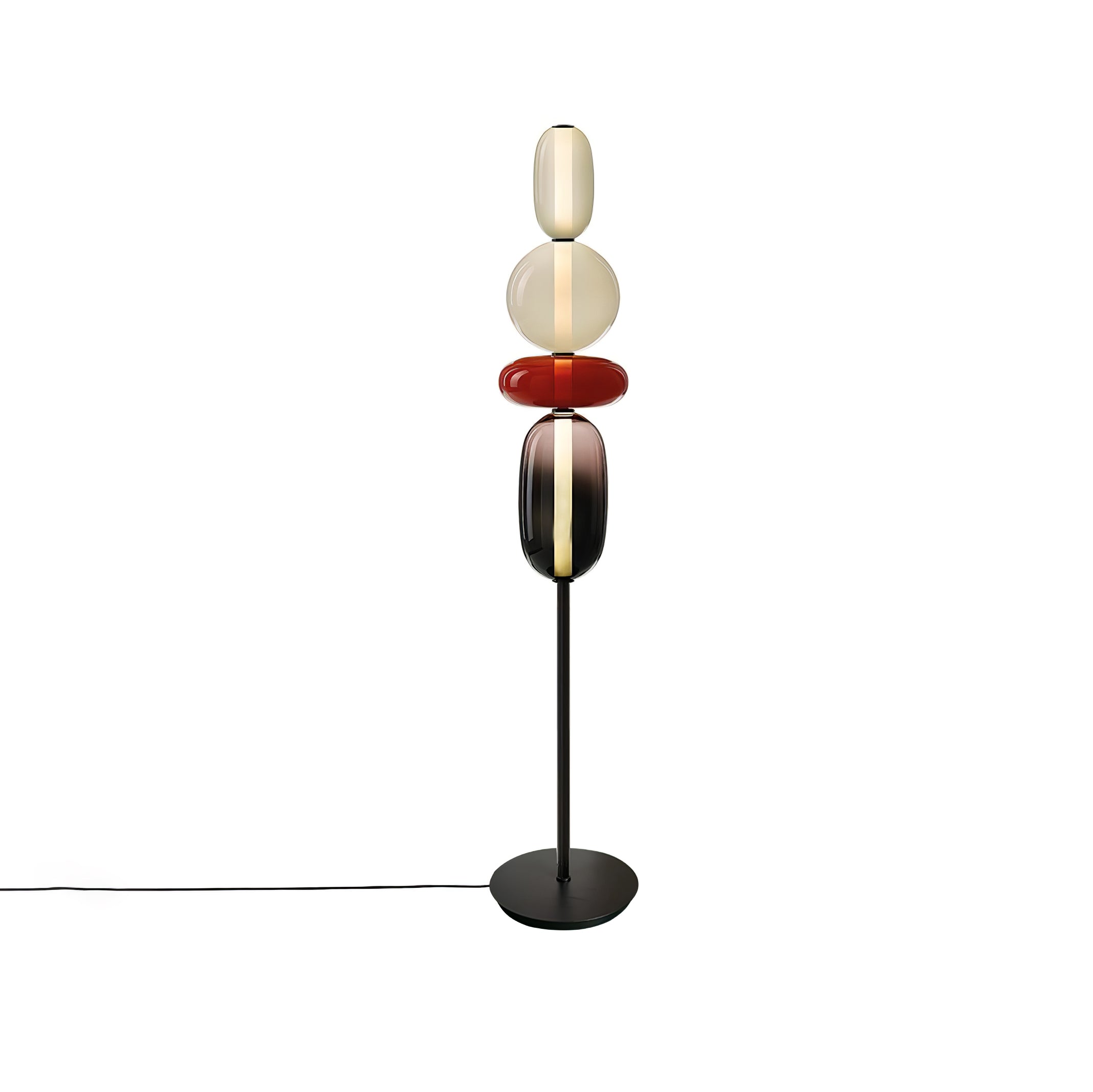 Floor Lamp Metal Glass Acrylic 51.2 in Adjustable Indoor Living Room Lighting Modern Home Decor | Thomler