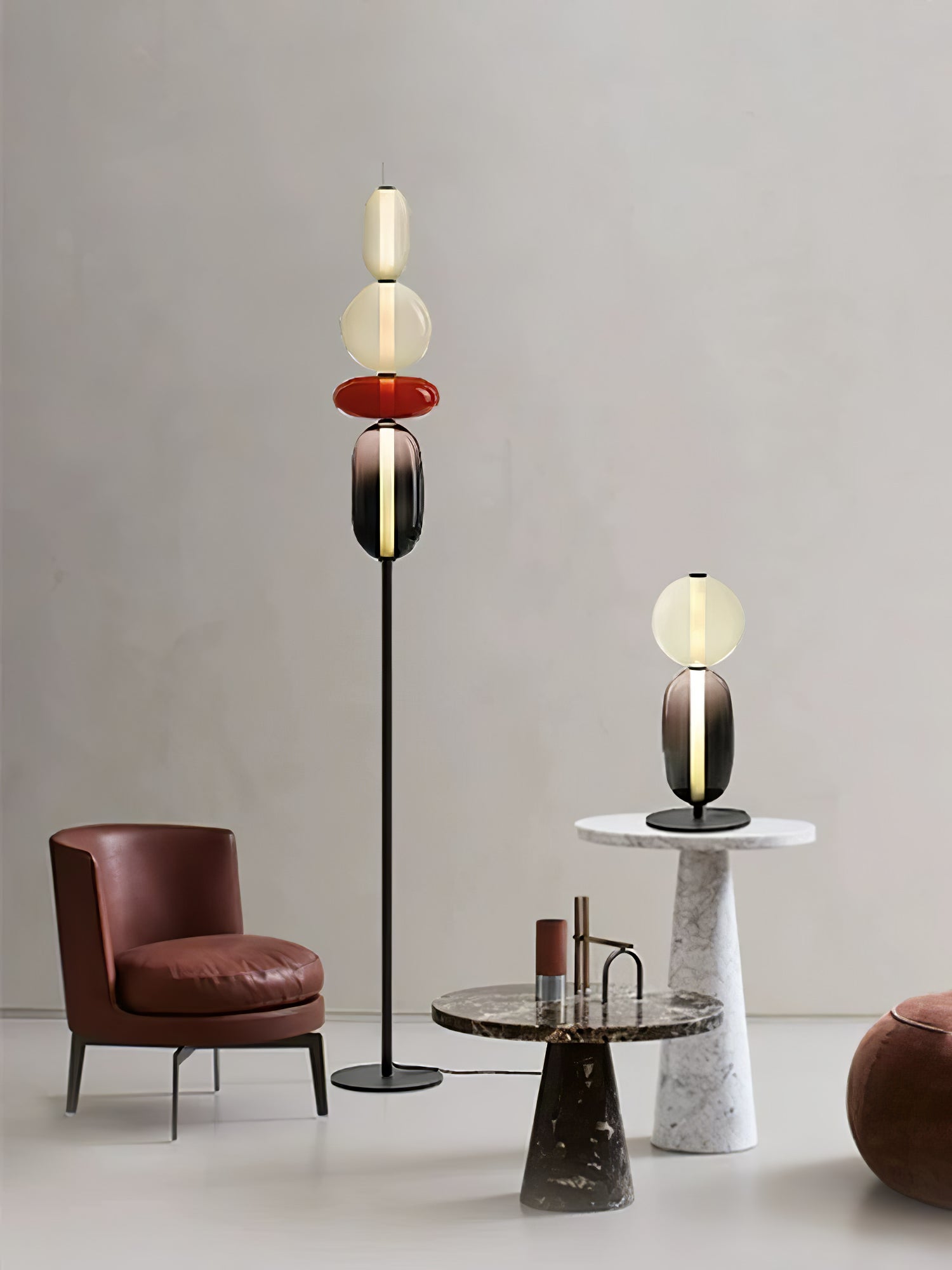 Floor Lamp Metal Glass Acrylic 51.2 in Adjustable Indoor Living Room Lighting Modern Home Decor | Thomler