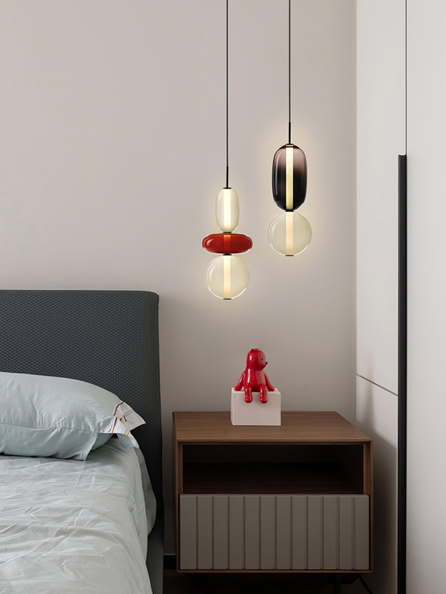 Candied Glass Pendant Light 19.7 in LED Ceiling Fixture Multi-Color Indoor Dining Room Hanging Lamp | Thomler