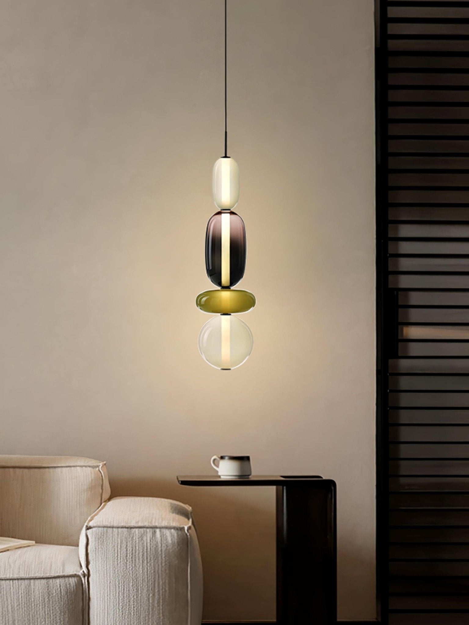 Candied Glass Pendant Light 19.7 in LED Ceiling Fixture Multi-Color Indoor Dining Room Hanging Lamp | Thomler