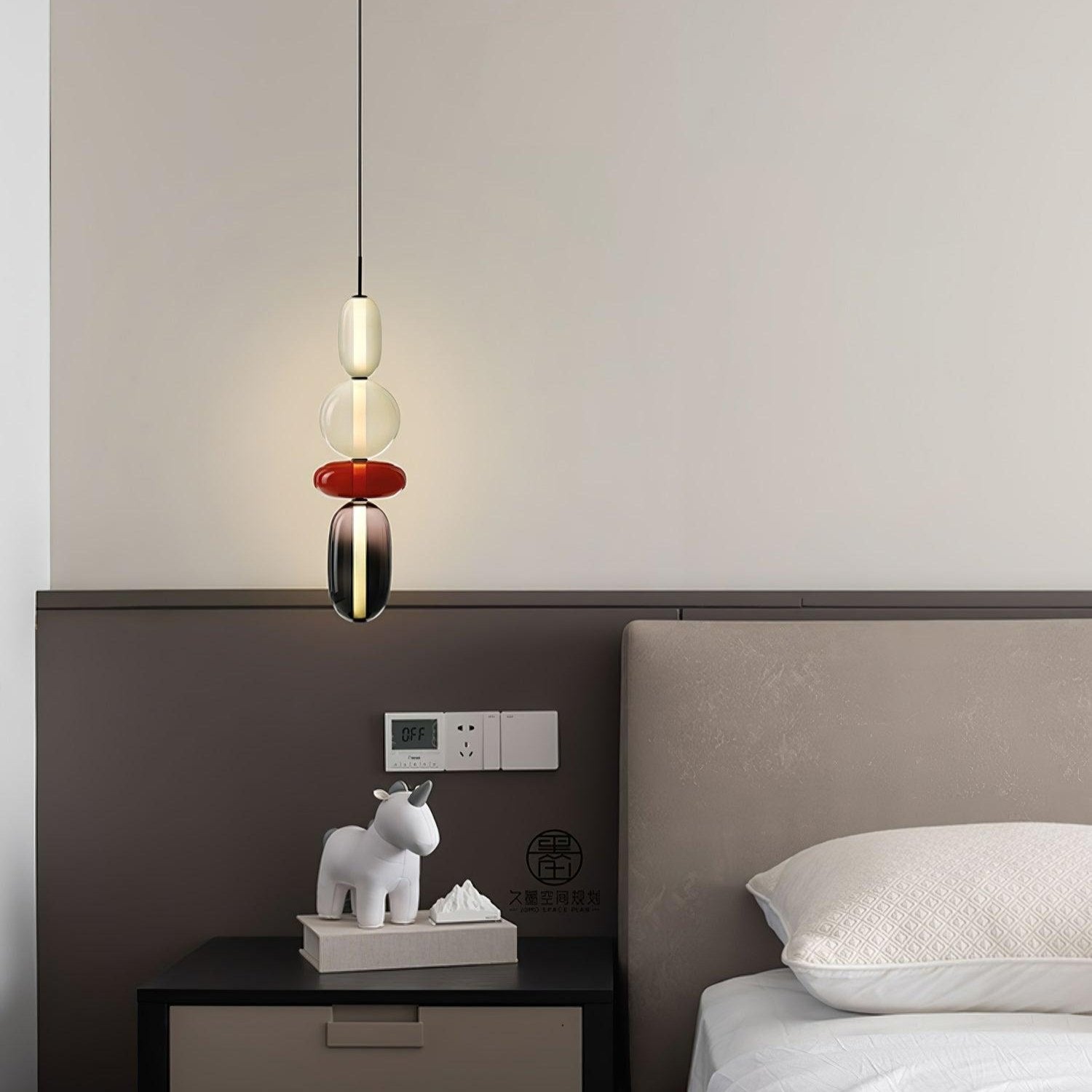 Pendant Light Glass Integrated LED 18.0 cm Colourful Dining Room Living Room Dimmable Hanging Ceiling Lamp Adjustable Suspension | Thomler