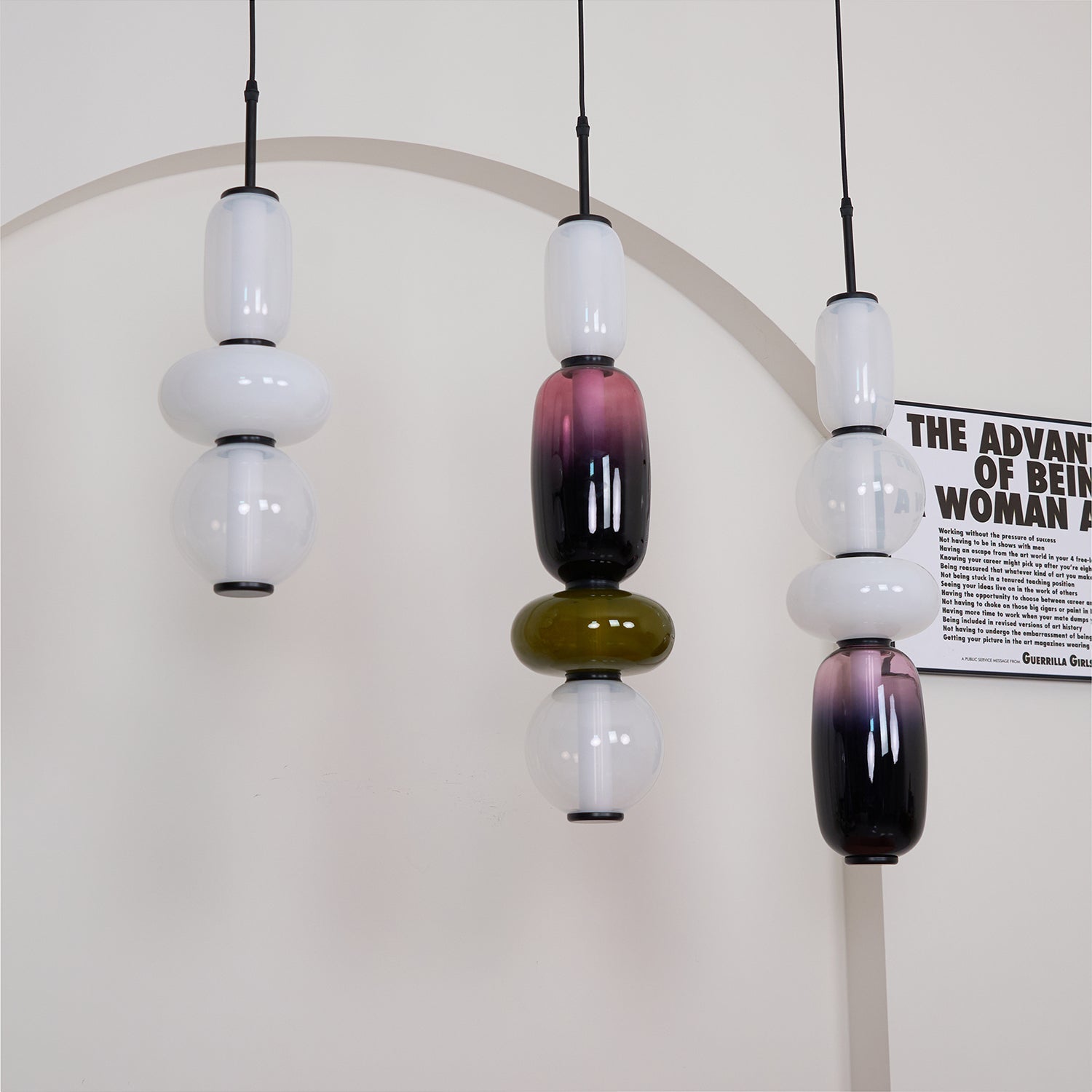Candied Glass Pendant Light 19.7 in LED Ceiling Fixture Multi-Color Indoor Dining Room Hanging Lamp | Thomler