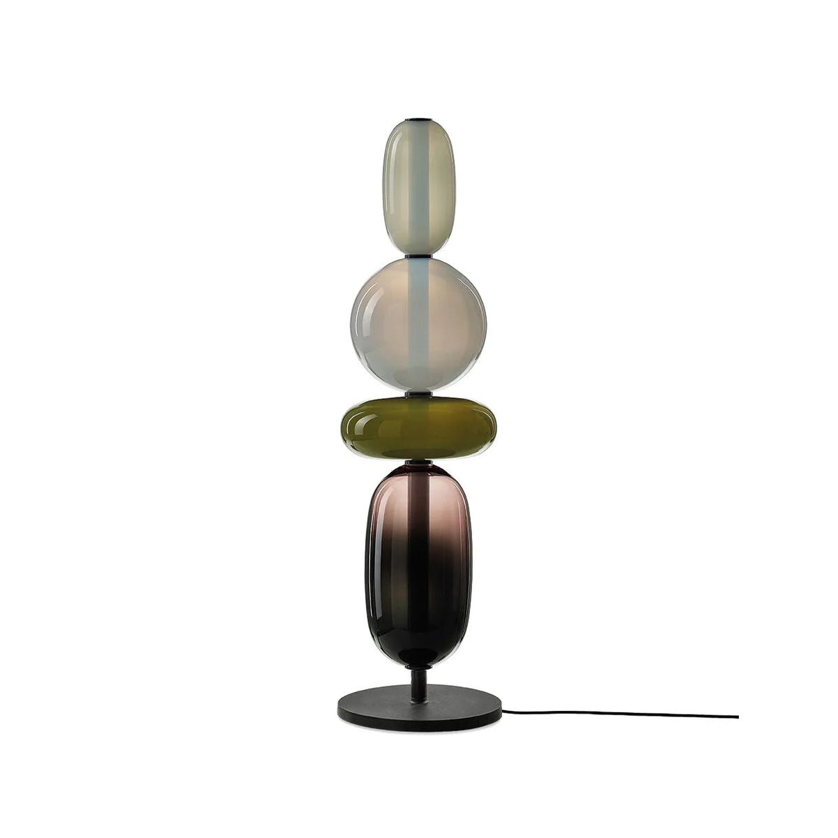 Modern Acrylic Column Table Lamp with Colored Glass Shade & Dimmer Remote – Contemporary LED Desk Light for Bedroom, Living Room | Thomler
