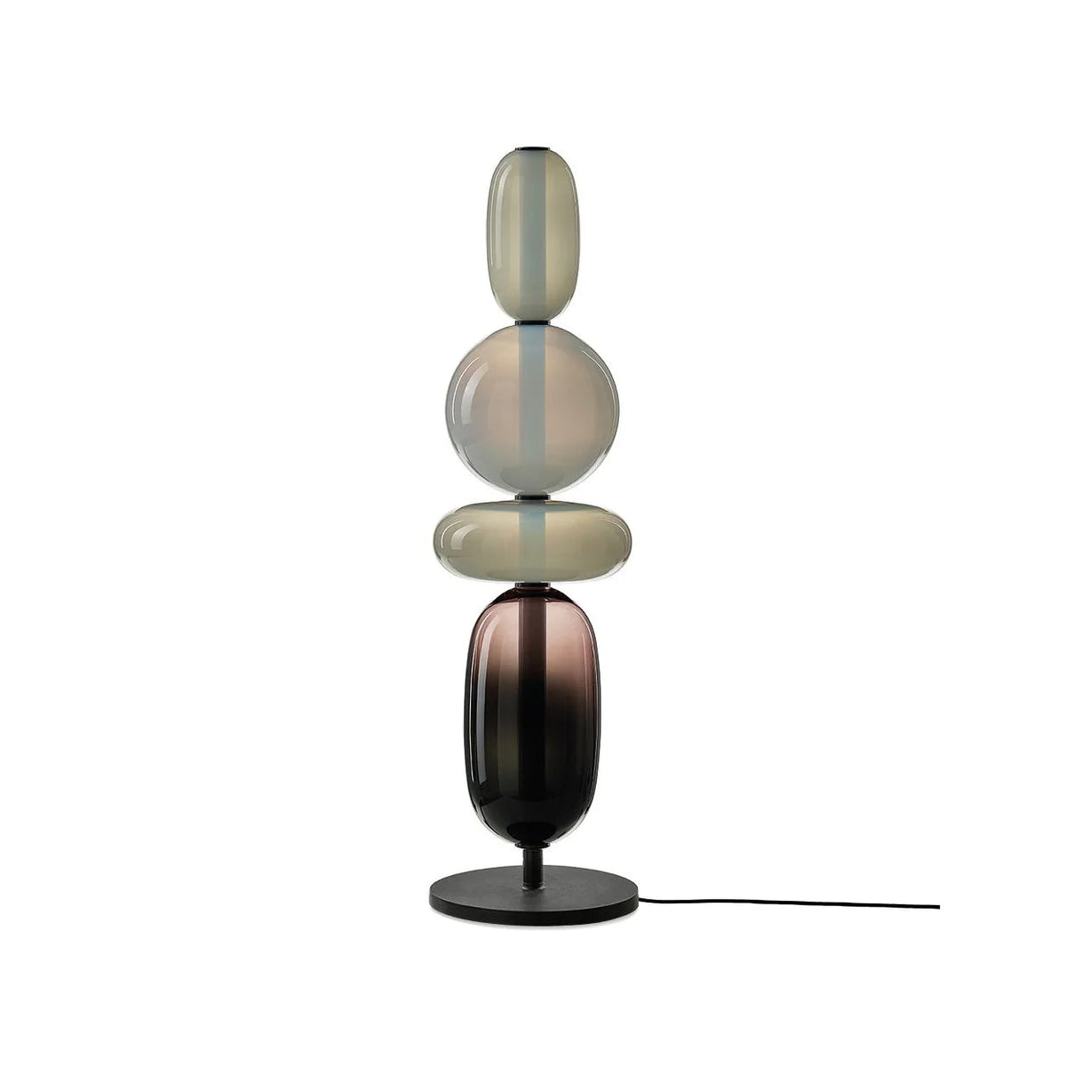 Modern Acrylic Column Table Lamp with Colored Glass Shade & Dimmer Remote – Contemporary LED Desk Light for Bedroom, Living Room | Thomler