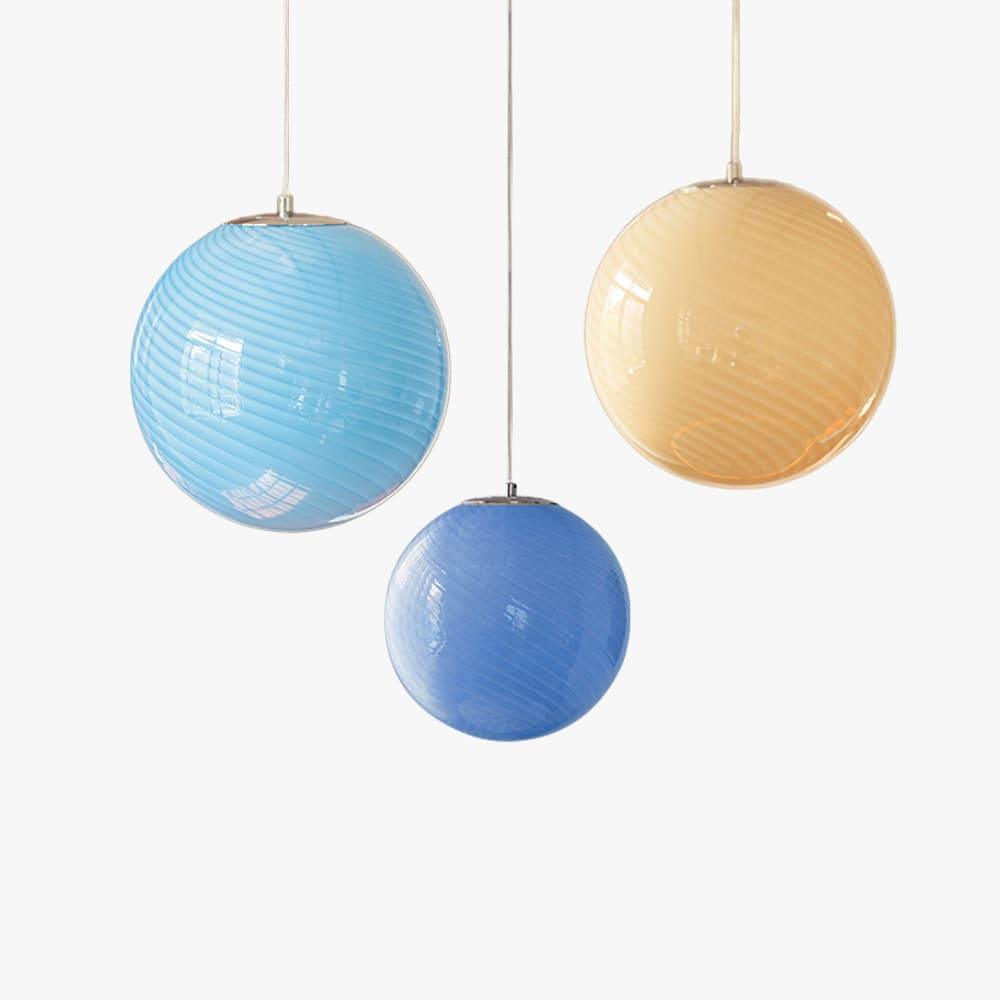 Pendant Light Glass Sphere 11.8 in Milk Honey Kitchen Island Hanging Ceiling Lamp Modern Dining Room Lighting Fixture | Thomler