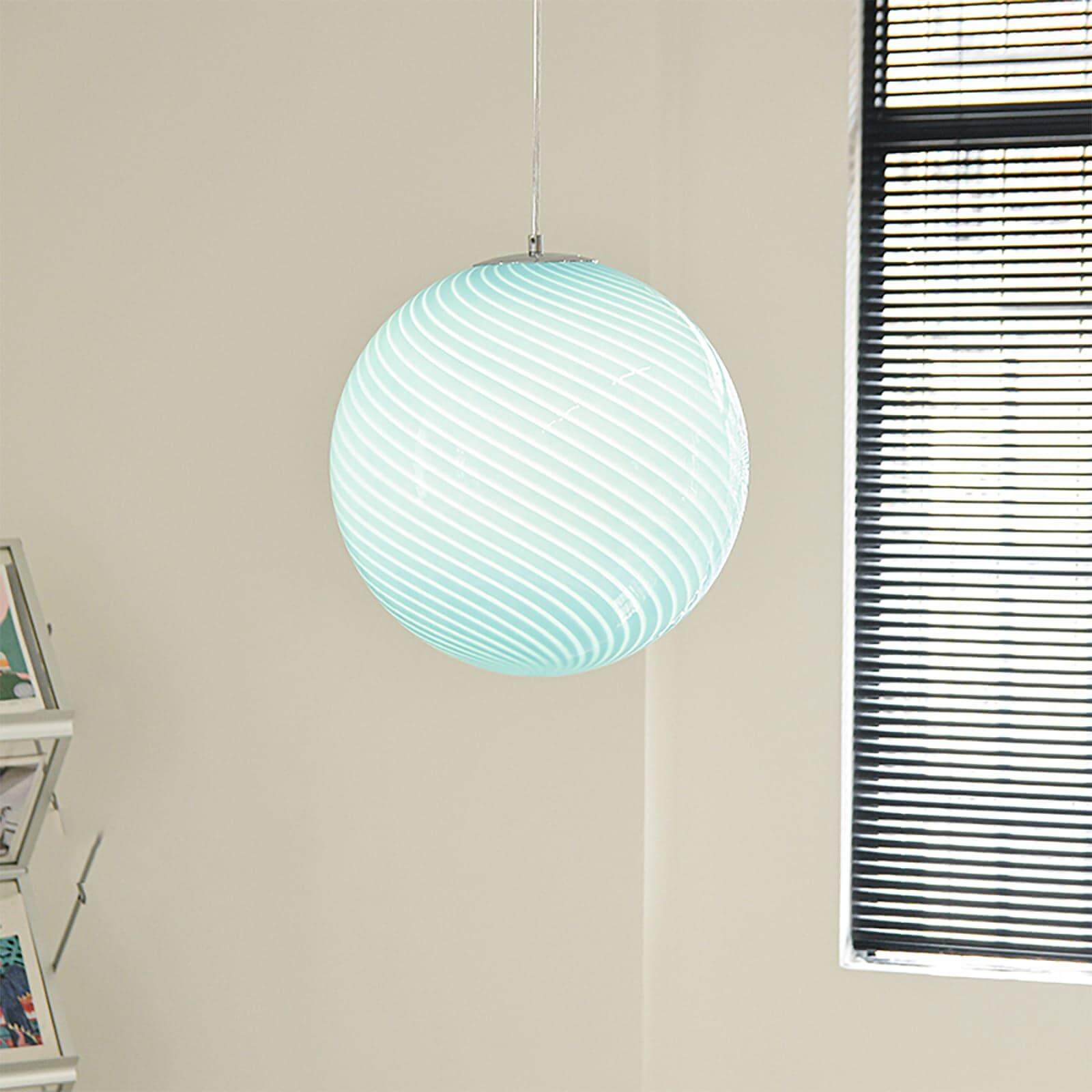 Pendant Light Glass Sphere 11.8 in Milk Honey Kitchen Island Hanging Ceiling Lamp Modern Dining Room Lighting Fixture | Thomler