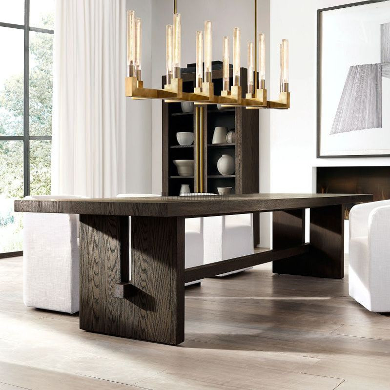 Linear Dining Room Chandelier 67 in Brass & Ribbed Glass 12-Light for Kitchen Island Entryway Foyer | Thomler