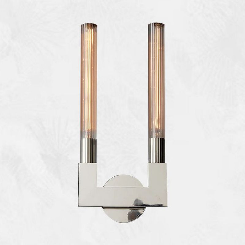 Glass Cylinder Wall Sconce with Brass or Nickel Finish – Single, Double & Linear Mount for Modern Interiors | Thomler