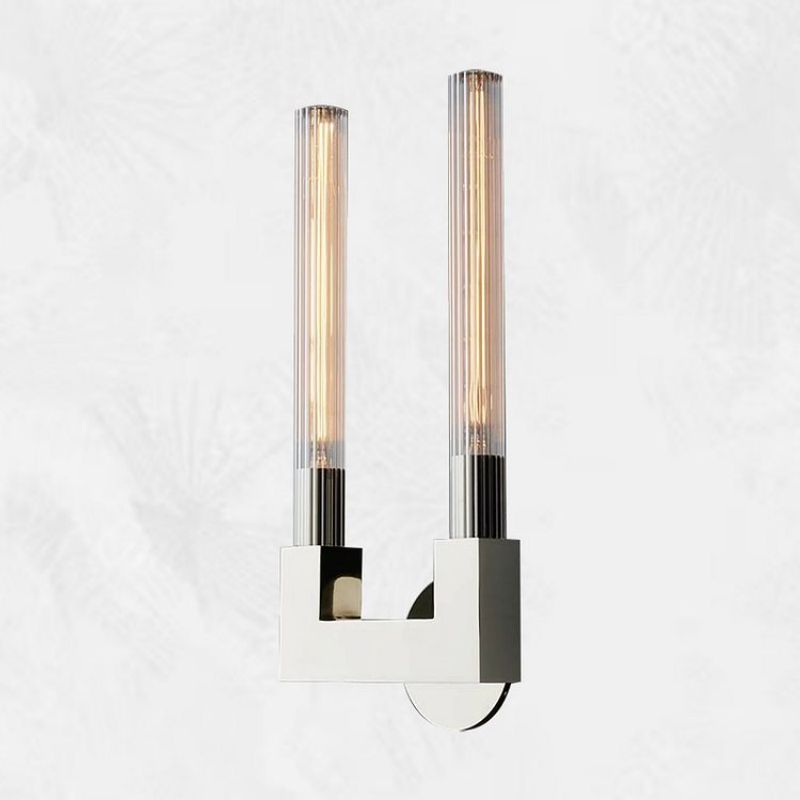 Glass Cylinder Wall Sconce with Brass or Nickel Finish – Single, Double & Linear Mount for Modern Interiors | Thomler