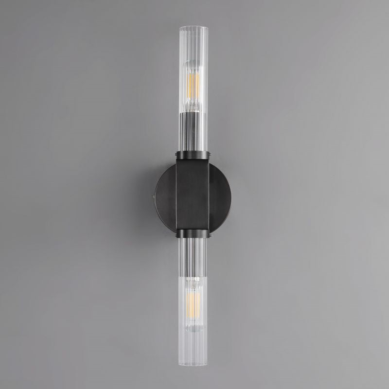 Glass Cylinder Wall Sconce with Brass or Nickel Finish – Single, Double & Linear Mount for Modern Interiors | Thomler