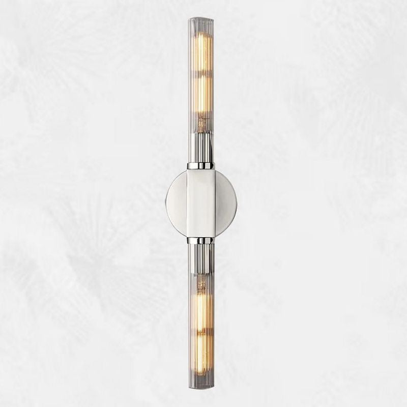 Glass Cylinder Wall Sconce with Brass or Nickel Finish – Single, Double & Linear Mount for Modern Interiors | Thomler
