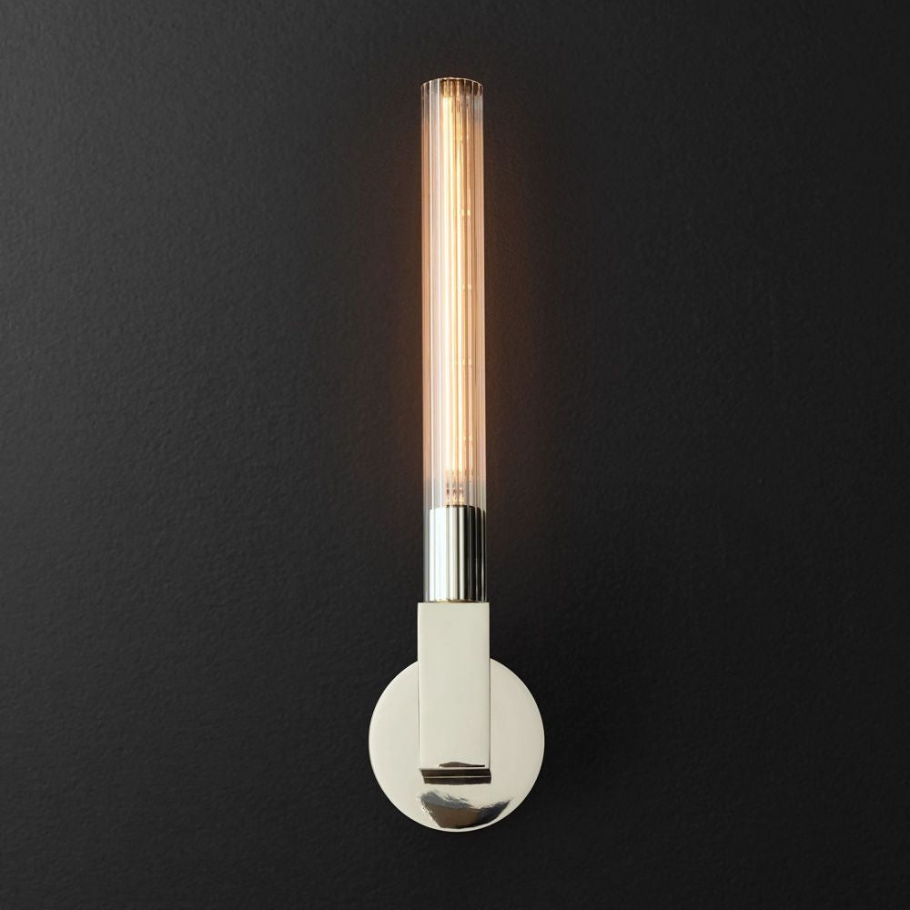 Glass Cylinder Wall Sconce with Brass or Nickel Finish – Single, Double & Linear Mount for Modern Interiors | Thomler