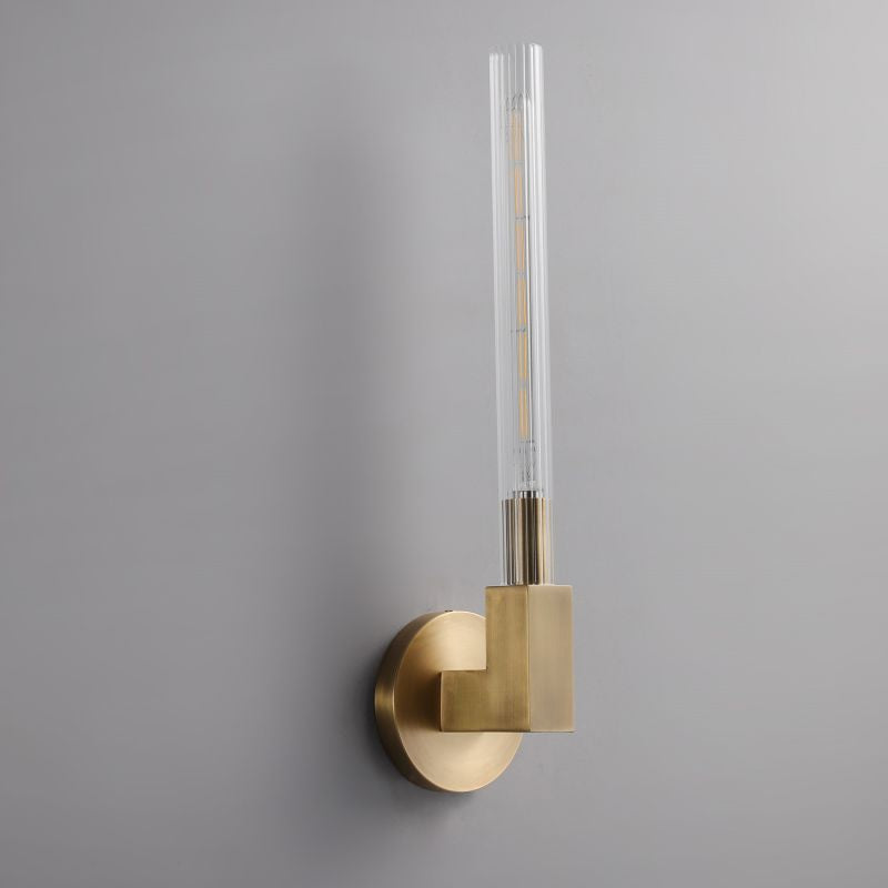 Glass Cylinder Wall Sconce with Brass or Nickel Finish – Single, Double & Linear Mount for Modern Interiors | Thomler