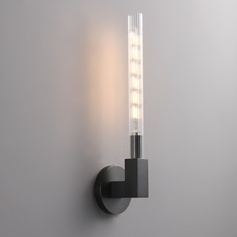 Glass Cylinder Wall Sconce with Brass or Nickel Finish – Single, Double & Linear Mount for Modern Interiors | Thomler