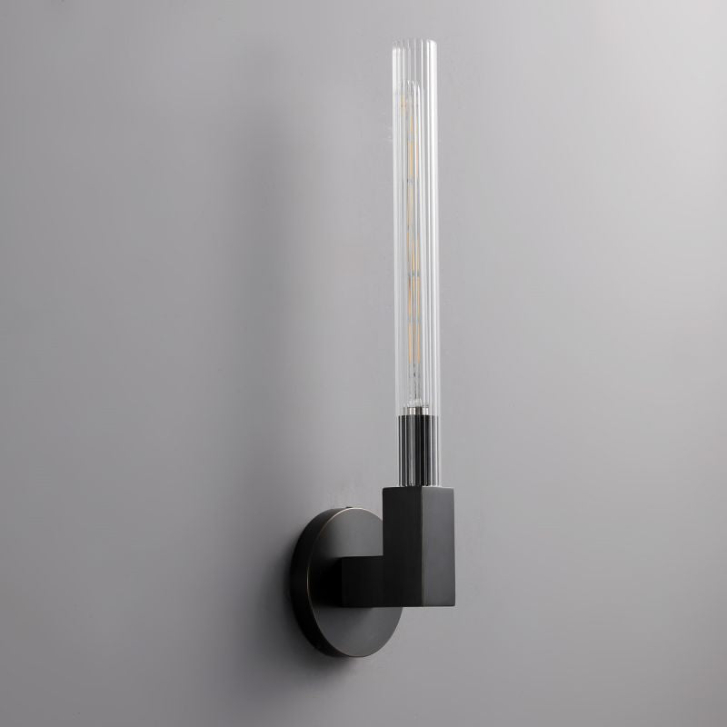 Glass Cylinder Wall Sconce with Brass or Nickel Finish – Single, Double & Linear Mount for Modern Interiors | Thomler