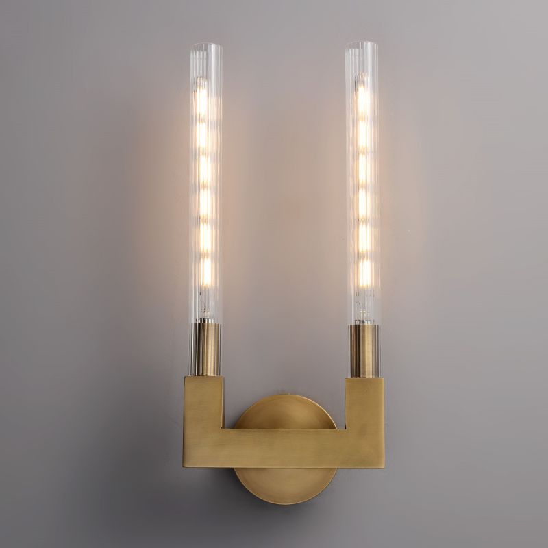 Glass Cylinder Wall Sconce with Brass or Nickel Finish – Single, Double & Linear Mount for Modern Interiors | Thomler