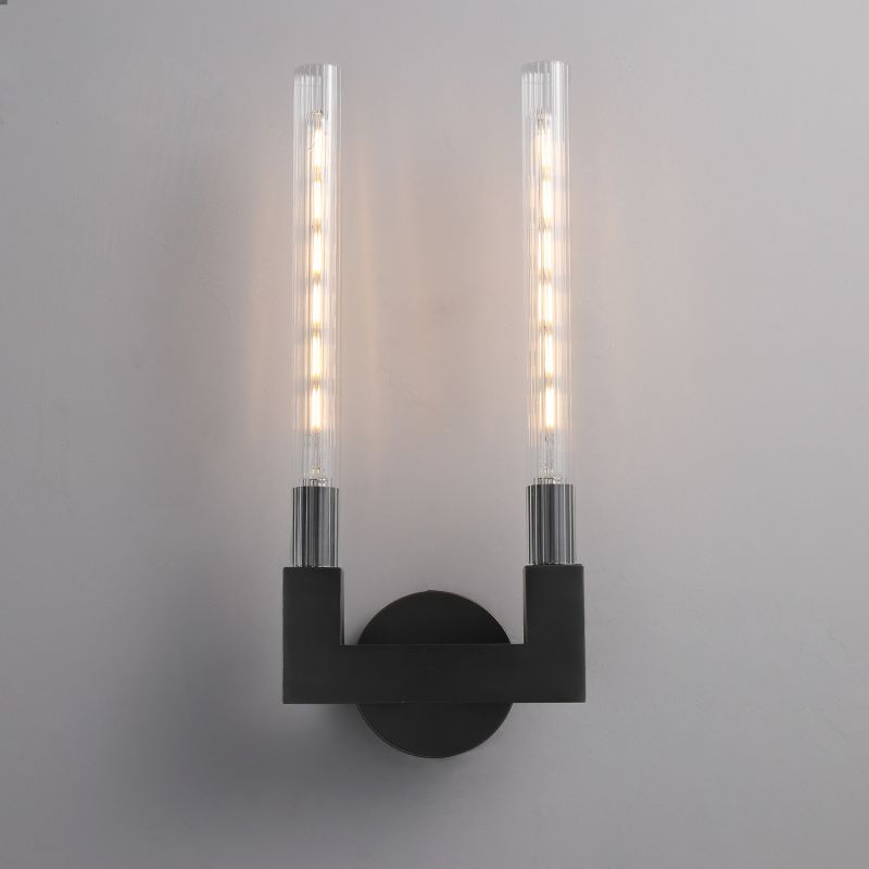 Glass Cylinder Wall Sconce with Brass or Nickel Finish – Single, Double & Linear Mount for Modern Interiors | Thomler