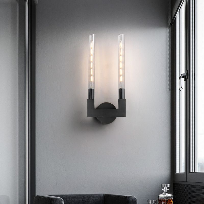 Glass Cylinder Wall Sconce with Brass or Nickel Finish – Single, Double & Linear Mount for Modern Interiors | Thomler