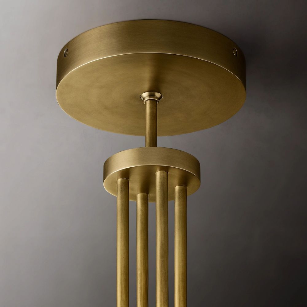 Fluted Glass Ring Chandelier 8-16 Lights Brass Nickel or Black 36-72 Inch Adjustable Height for Dining Room Foyer Living Room Large | Thomler