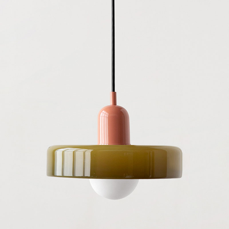 Glass Pendant Light with Adjustable Cord & Warm Glow – Modern Geometric Hanging Fixture for Dining Room & Living Room Decor | Thomler