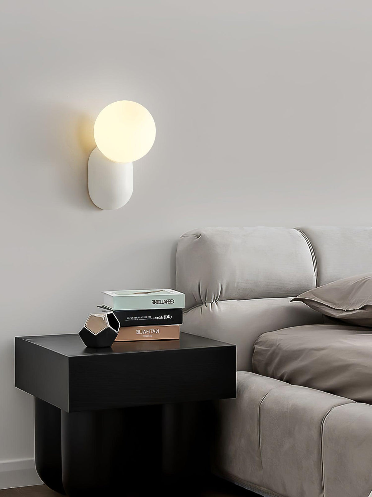 Orb Brass Wall Light with Resin Globe Shade – Modern Minimalist Sconce for Bedroom, Bath & Hallway | Thomler