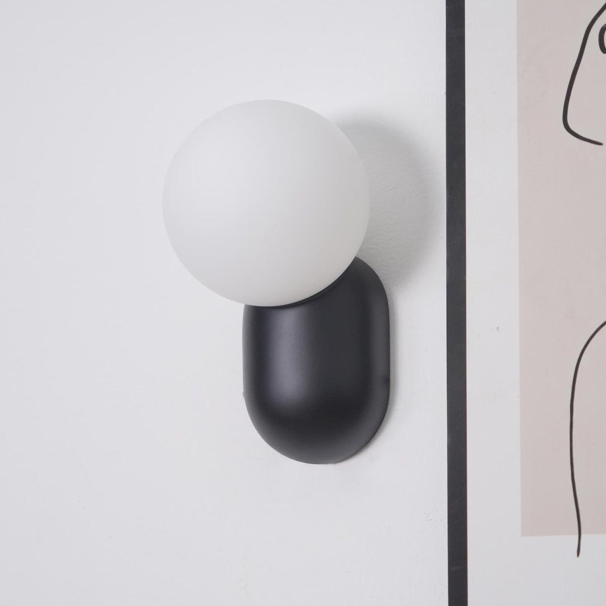 Orb Brass Wall Light with Resin Globe Shade – Modern Minimalist Sconce for Bedroom, Bath & Hallway | Thomler
